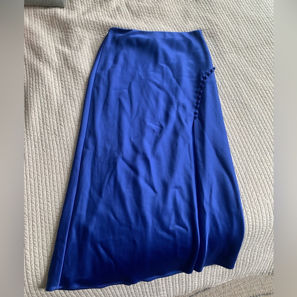 Alice + Olivia Satin Midi Skirt